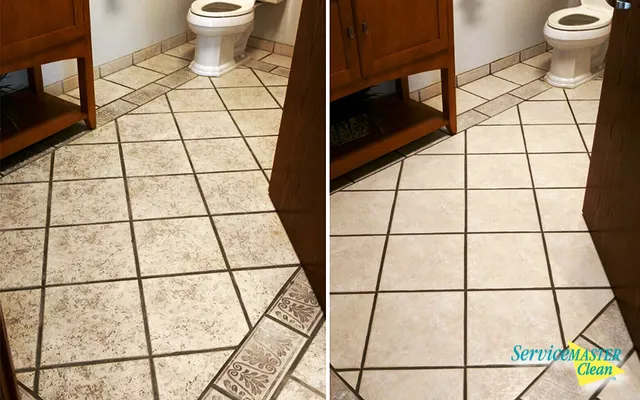 Tile cleaning before and after