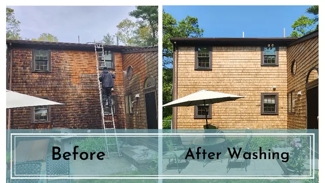 House pressure washing before and after